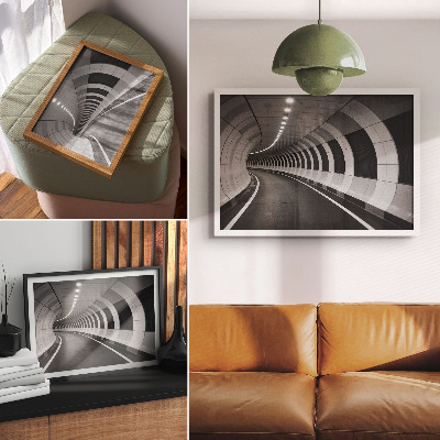 Plakat na platnu Moderni geometrijski prostorni tunel