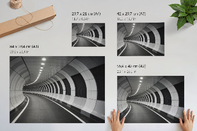 Plakat na platnu Moderni geometrijski prostorni tunel