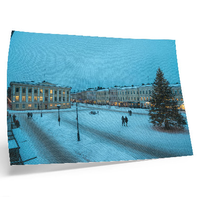 Plakat Zimski krajolik, klasična arhitektura, božićna atmosfera