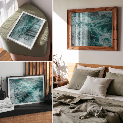Umjetnički print Tirkizni oceanski valovi s bijelom pjenom