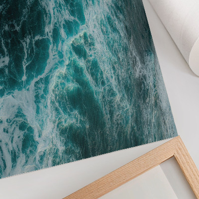 Umjetnički print Tirkizni oceanski valovi s bijelom pjenom