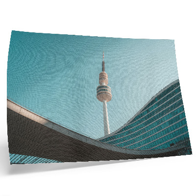 Plakat Plavo nebo moderna zgrada gradski toranj
