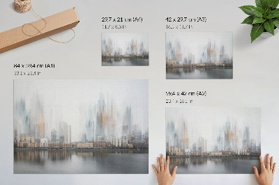 Stilski zidni plakat Magloviti grad, pastelni odraz modernosti