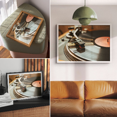 Plakat na platnu Nostalgični gramofon s vintage glazbenom atmosferom