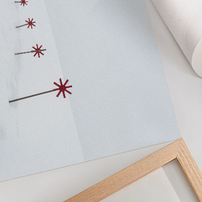 Plakat na platnu Minimalističke zimske bijele i crvene zvijezde