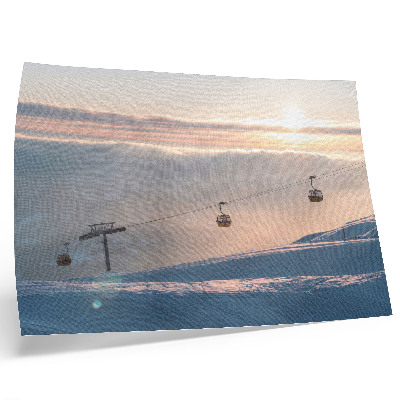 Umjetnički print Zimski krajolik sa žičarom