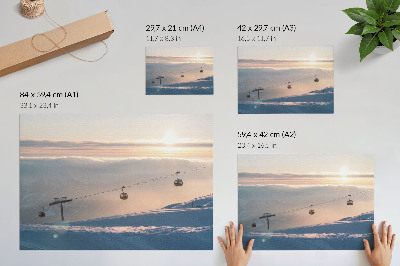 Umjetnički print Zimski krajolik sa žičarom