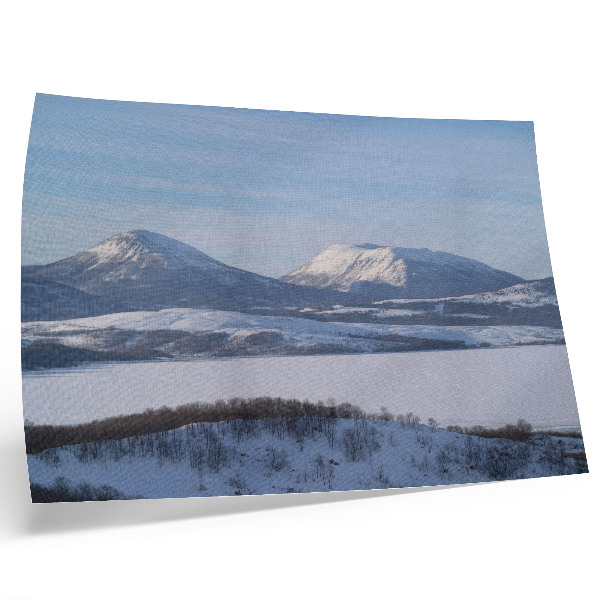 Plakat na platnu Snježne planine zimski krajolik vedro nebo