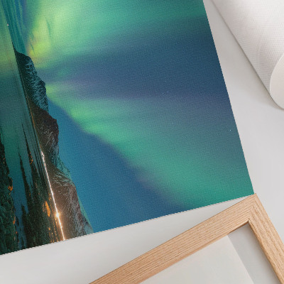 Plakat na platnu Aurora Borealis nad morem, čarobna atmosfera