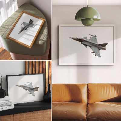 Plakat na platnu Moderni borbeni avion u letu protiv neba
