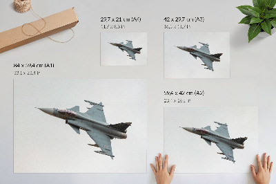 Plakat na platnu Moderni borbeni avion u letu protiv neba