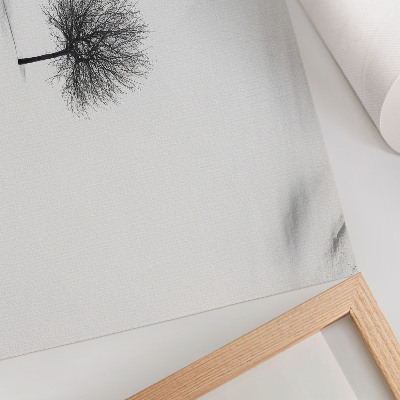 Stilski zidni plakat Motiv harmonije minimalističkog zimskog pejzaža drveća