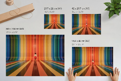 Plakat na platnu Prostor za inspiraciju figure u boji s prugama