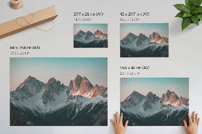 Umjetnički print Pastelne planine u svjetlu zalazećeg sunca