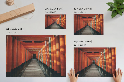 Umjetnički print Dubina simetrije narančastih tunelskih stupova