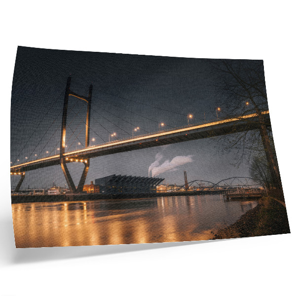 Plakat na platnu Most noću moderna građevina mirna atmosfera