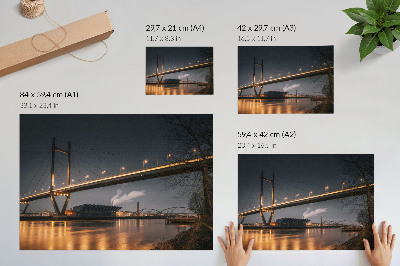 Plakat na platnu Most noću moderna građevina mirna atmosfera