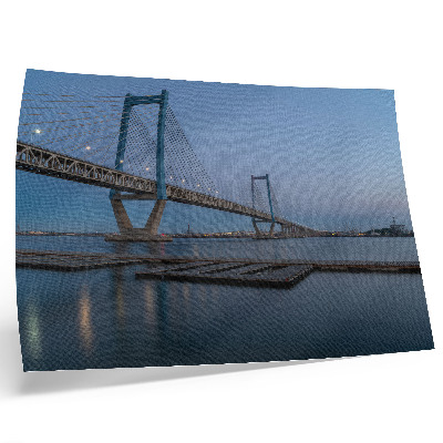 Umjetnički print Most na pozadini sumraka, mirna voda, modernost