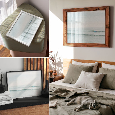 Plakat Oceanski valovi surfera mirni minimalistički