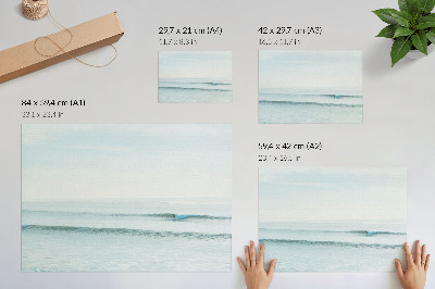 Plakat Oceanski valovi surfera mirni minimalistički