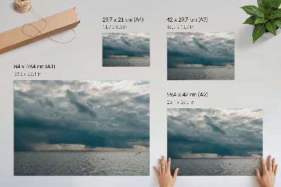 Umjetnički print Olujno nebo nad oceanom punim prostora