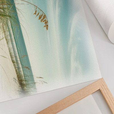 Umjetnički print Plaža trava ocean nebo mir