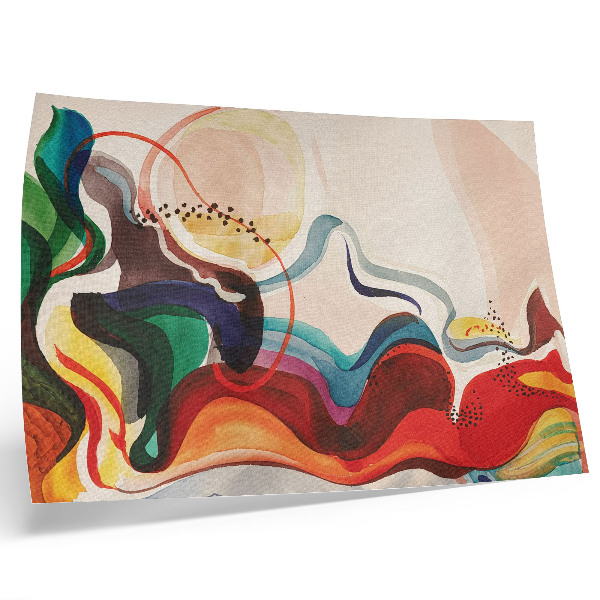 Stilski zidni plakat Dinamični valovi boja prožimaju se