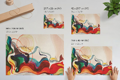 Stilski zidni plakat Dinamični valovi boja prožimaju se