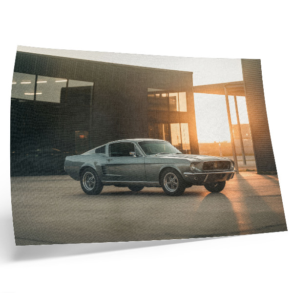 Stilski zidni plakat Klasični automobil s arhitektonskom pozadinom