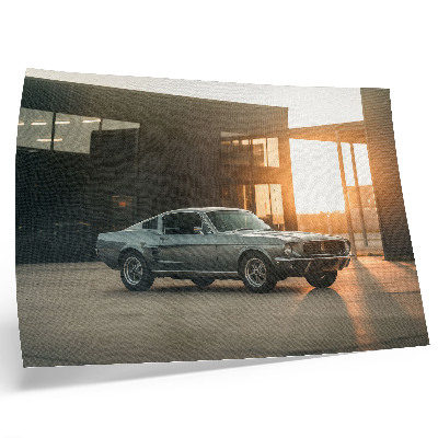 Stilski zidni plakat Klasični automobil s arhitektonskom pozadinom