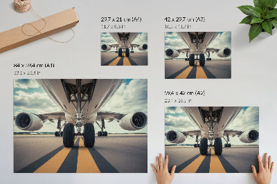 Stilski zidni plakat Dinamika neba u maloprodaji stajnog trapa aviona