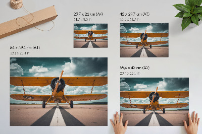 Umjetnički print Avion na dinamičnom nebu na pisti