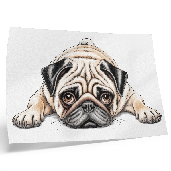 Umjetnički print Ilustracija psa, ugodne, tople boje, detalji