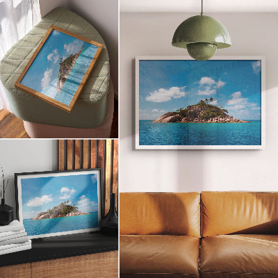 Plakat na platnu Egzotični otok plavo nebo zeleno