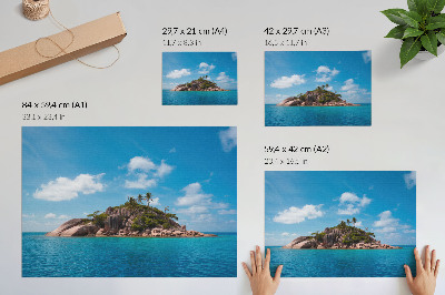 Plakat na platnu Egzotični otok plavo nebo zeleno
