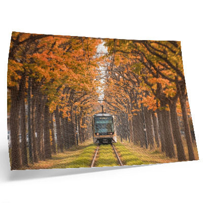 Umjetnički print Jesenski tunel s tramvajem u sredini