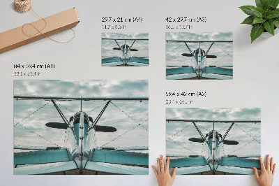 Plakat na platnu Prednji pogled na dvokrilac, industrijska elegancija