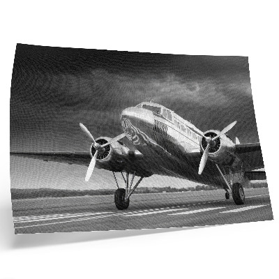 Stilski zidni plakat Stari avion u monokromatskim bojama