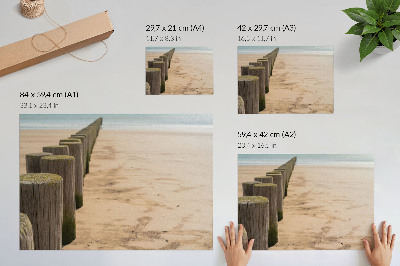 Stilski zidni plakat Drveni kolci plaža more mir priroda