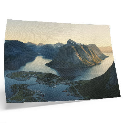 Umjetnički print Fjordi, planine, voda, zalazak sunca, harmonija prirode