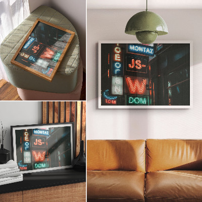 Plakat Šareni neonski znakovi večernja atmosfera