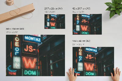 Plakat Šareni neonski znakovi večernja atmosfera