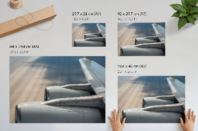 Stilski zidni plakat Krilo aviona s dinamičnom perspektivom