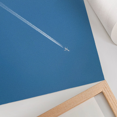 Umjetnički print Avion na nebesko plavoj pozadini dinamične atmosfere