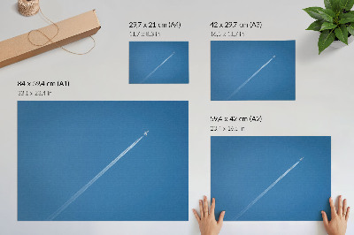 Umjetnički print Avion na nebesko plavoj pozadini dinamične atmosfere