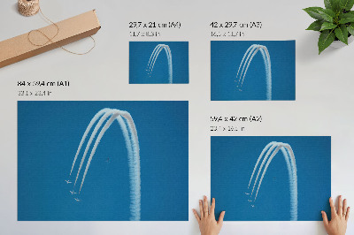 Plakat na platnu Formiranje aviona u odnosu na dinamiku neba