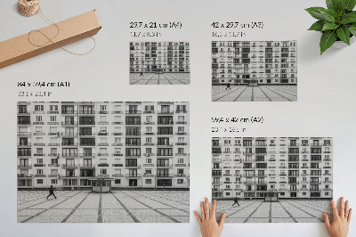 Stilski zidni plakat Moderna zgrada s balkonima i trgom