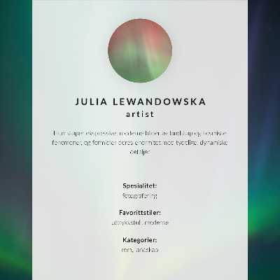 Stilski zidni plakat Zelena aurora, svjetlucava svjetla, mirna površina