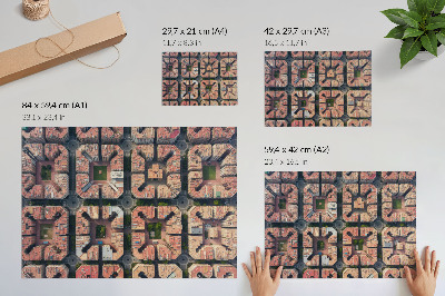 Plakat Geometrijski raspored neutralnih boja grada