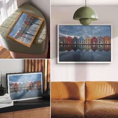 Umjetnički print Šarene kuće modernog stila simetrije